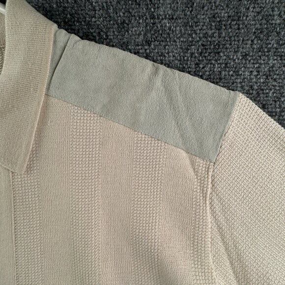 Pedro Bernardo Leather Knitwear Sweater Cardigan Women Large Ivory Button Up - Picture 7 of 13